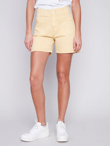 Charlie B - C8051 - Shorts With Patch Pocket - Lemon