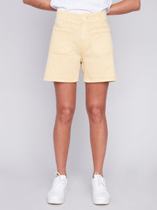 Charlie B - C8051 - Shorts With Patch Pocket - Lemon