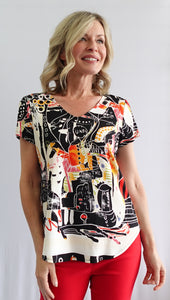Softworks - 92521 - V-Neck Top - Multi