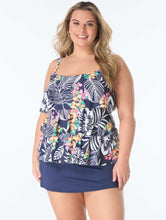 Load image into Gallery viewer, Beach House - HW3E096 - Plus Size Jane Ruffle Tankini - Admiral Jungle Jersey
