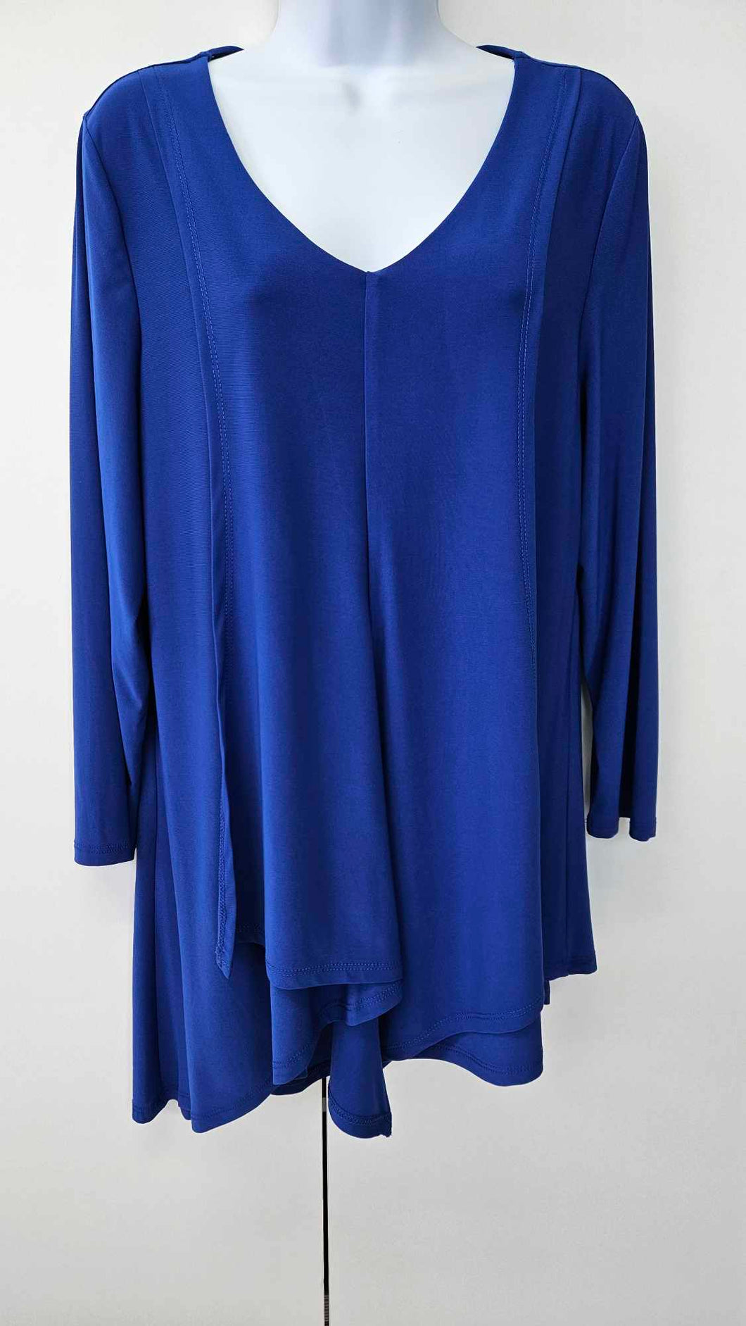 Gitane - T25506-LS - 3/4 Length Sleeves, V-Neck Top - Royal Blue