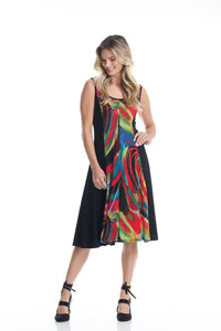 Gitane - RP-COMBO-19005 - Side Panel Scoop Neck Sleeveless Dress - Swirl