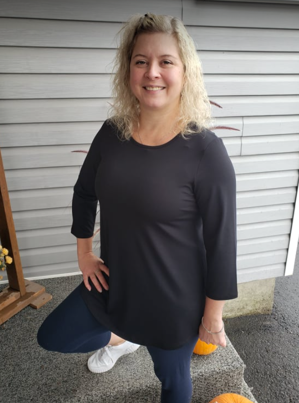 PURE - 210-4769 - BAMBOO 3/4 length sleeve - Black