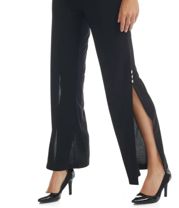 Gitane - PL-02 - Wide Leg Pant with Side Splits Black