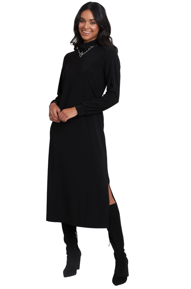 CompliK - 32784 - Cowl Neck Maxi Dress - Black