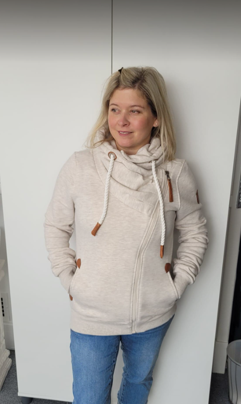 Wanakome - Hestia - Terry Side Zip - Heather Oatmeal