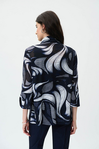 Joseph Ribkoff - 231244 - Swirl Print Jacket  - Navy/Vanilla