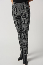 Load image into Gallery viewer, Joseph Ribkoff - 233285 -Abstract Print Slim-Fit Pant - Blk/Vanilla
