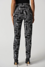 Load image into Gallery viewer, Joseph Ribkoff - 233285 -Abstract Print Slim-Fit Pant - Blk/Vanilla
