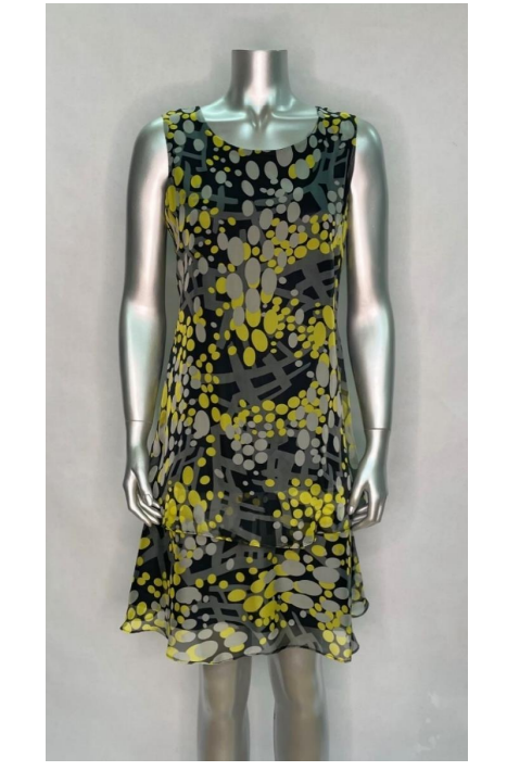 Rodan - 1163 - Sleeveless Chiffon Dress - Yellow