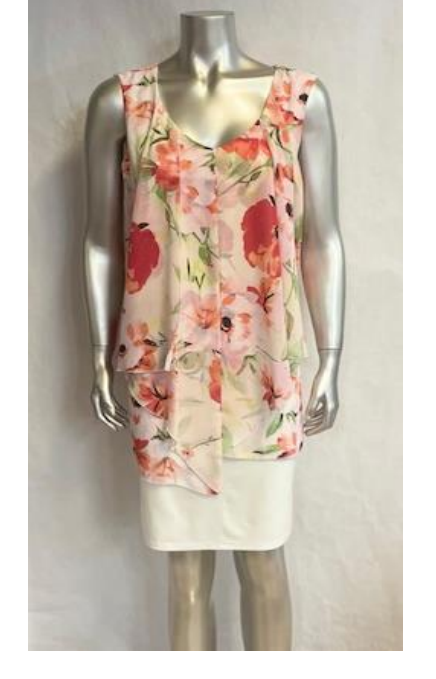 Rodan - 1161 - Sleeveless Chiffon Dress - Floral