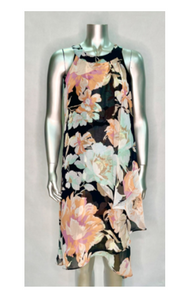 Rodan - 1162 - Sleeveless Chiffon Layered Dress - Floral