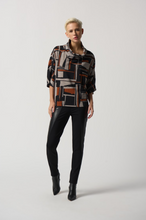 Load image into Gallery viewer, Joseph Ribkoff - 233080 - Geometric Print Sweater - Black Multi
