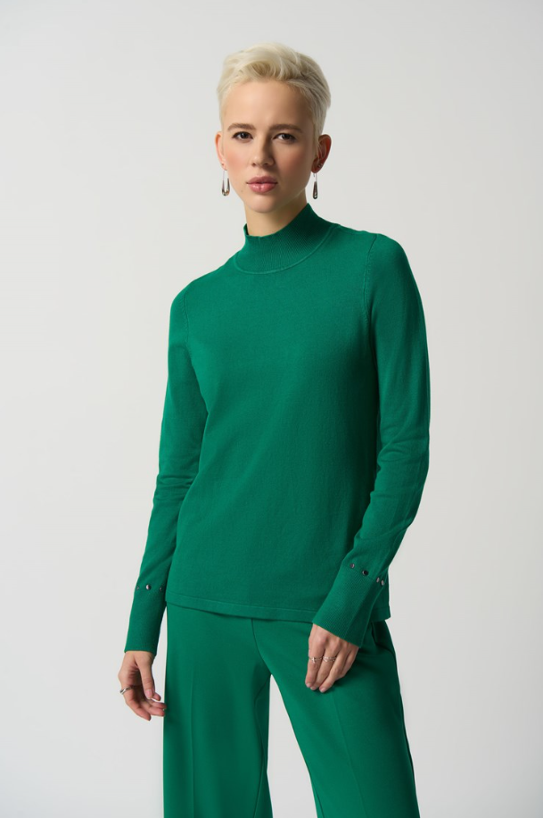 Joseph Ribkoff - 233949 - Mock Neck Sweater - Kelly Green