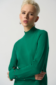 Joseph Ribkoff - 233949 - Mock Neck Sweater - Kelly Green