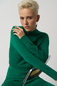 Joseph Ribkoff - 233949 - Mock Neck Sweater - Kelly Green