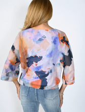 Load image into Gallery viewer, Frank Lyman - 231471 - 3/4 Length Woven Top - Purple /Multi

