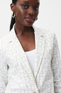 Joseph Ribkoff - 232174 - Printed Open Front Blazer - Vanilla/Black