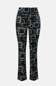 Joseph Ribkoff - 233163 - Retro Print Pull-on Pants - Black/Multi
