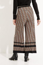 Load image into Gallery viewer, Joseph Ribkoff - 233197 - Printed &amp; Trim Gaucho Pants - Black/Multi
