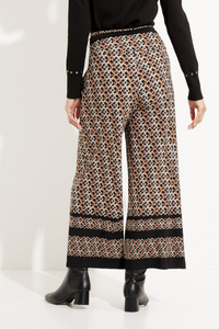 Joseph Ribkoff - 233197 - Printed & Trim Gaucho Pants - Black/Multi