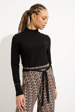 Load image into Gallery viewer, Joseph Ribkoff - 233197 - Printed &amp; Trim Gaucho Pants - Black/Multi
