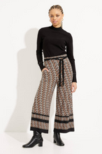 Load image into Gallery viewer, Joseph Ribkoff - 233197 - Printed &amp; Trim Gaucho Pants - Black/Multi
