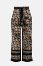 Load image into Gallery viewer, Joseph Ribkoff - 233197 - Printed &amp; Trim Gaucho Pants - Black/Multi

