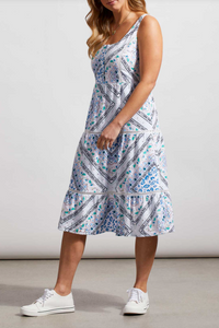 Tribal - 7845O-4542-2977 - Lined Tiered Dress with Pockets - Pacific Coast