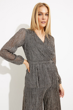 Load image into Gallery viewer, Joseph Ribkoff - 233780 - Novelty Puff Sleeve Top - Black/Rose Gold

