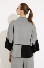 Load image into Gallery viewer, Joseph Ribkoff - 233935 - Mock Neck Colour Blocked Top - Black/Grey
