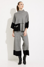 Load image into Gallery viewer, Joseph Ribkoff - 233935 - Mock Neck Colour Blocked Top - Black/Grey
