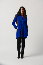 Load image into Gallery viewer, Joseph Ribkoff - 234906 - Feather Yarn Flared Coat - Royal Sapphire
