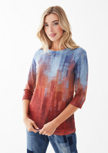 Load image into Gallery viewer, FDJ - 3301451 - Printed 3/4 Sleeve Top - Block Landscape
