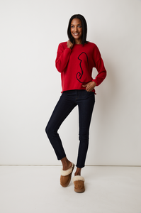 Parkhurst - 87257 - Caterina Pullover Top - Red/Black