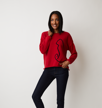 Load image into Gallery viewer, Parkhurst - 87257 - Caterina Pullover Top - Red/Black
