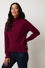 Load image into Gallery viewer, Parkhurst - 74871 - Harlee T-Neck Sweater - Wine Petal
