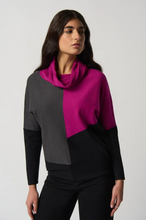 Load image into Gallery viewer, Joseph Ribkoff - 233954 - Colour Blocked Cowl Neck Sweater
