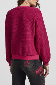 Tribal - 7980O - Crew Neck Tunic Top - Dahlia