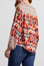 Load image into Gallery viewer, Tribal - 7915O - Combo Print Blouse - Earth Red
