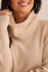 Tribal -1533O - Cowl Neck Sweater - H. Nomad