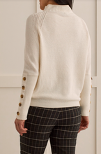 Load image into Gallery viewer, Tribal - 1588O - Funnel Neck Sweater with Button Details - Cream
