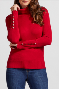 Tribal - 1490O - Turtleneck Sweater - Earth Red