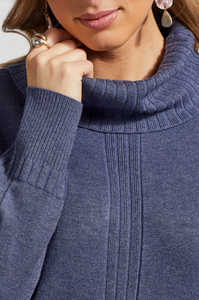 Tribal - 1472O - Cowl Neck Sweater - H Sapphire