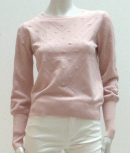 Point Zero - 8163042 - Crew Neck with Balloon Sleeve Sweater - Pink