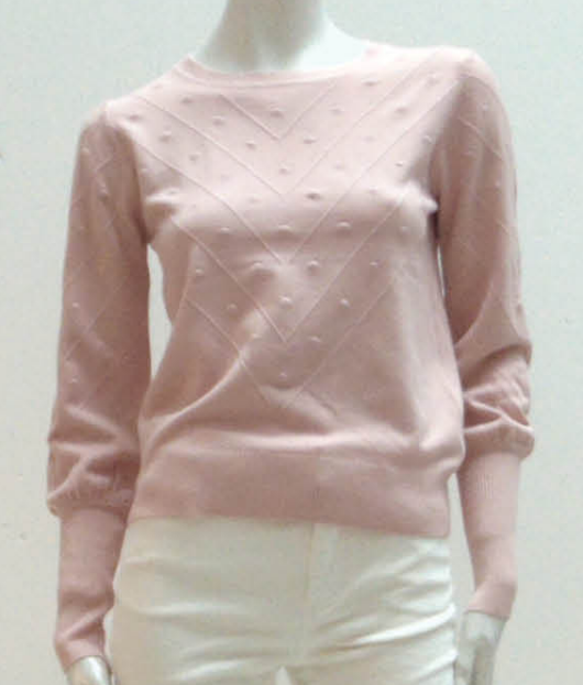 Point Zero - 8163042 - Crew Neck with Balloon Sleeve Sweater - Pink
