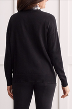 Load image into Gallery viewer, Tribal - 1495O - V-Neck Sweater With Side Zippers - Black
