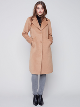 Load image into Gallery viewer, Charlie B - C6280 - Long Coat With Side Slits - Truffle
