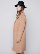 Load image into Gallery viewer, Charlie B - C6280 - Long Coat With Side Slits - Truffle
