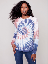 Load image into Gallery viewer, Charlie B - C2613 - Crew Neck Tie Dye Sweater - Powder
